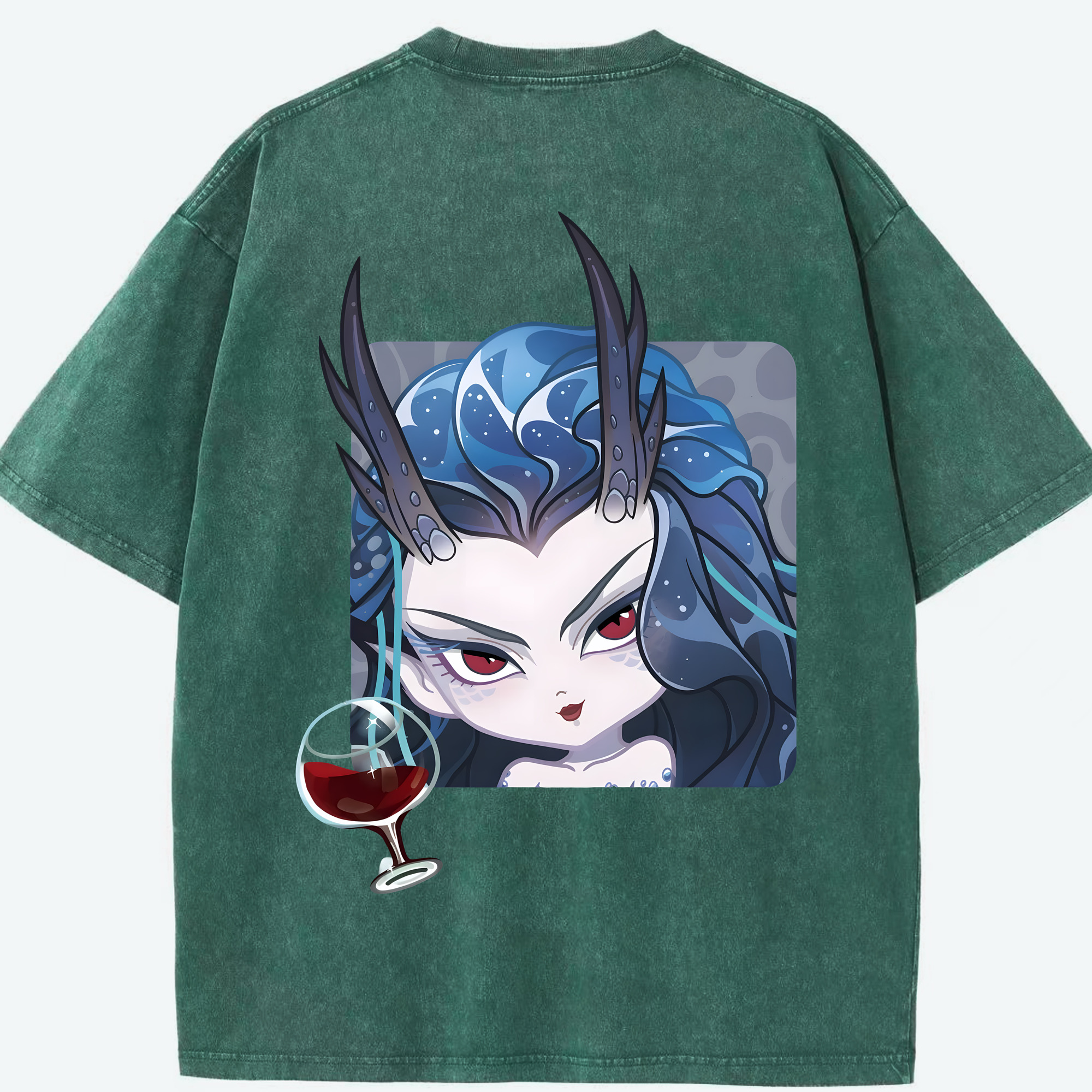 （画像用） Ne Zha 2 ナタ 魔童の大暴れ 綿100% ヴィンテージ風 半袖Tシャツ（背面プリント）